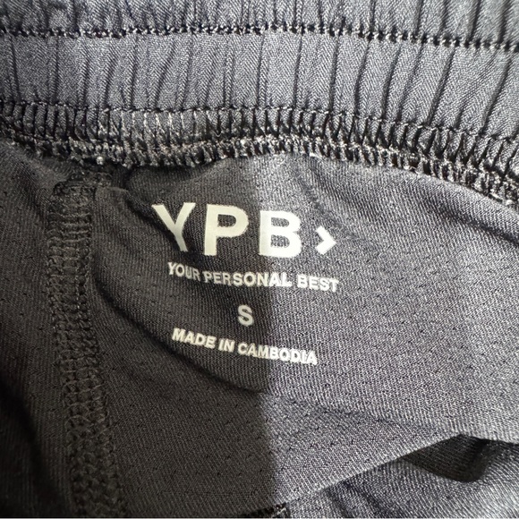 {Abercrombie YPB} Mid Rise Elastic Waist Black Brown Athletic Running Shorts - Picture 3 of 5